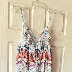 Boston Proper intricate paisley jumpsuit, with side pockets. 100% Rayon